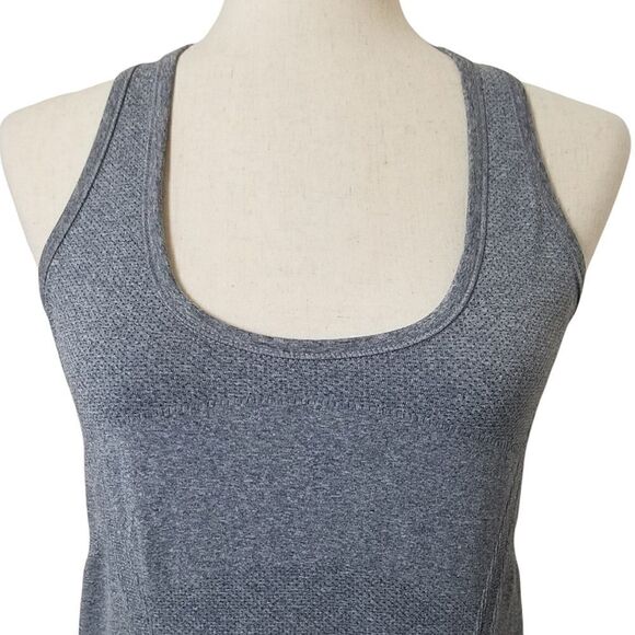Athleta Heathered Gray Speedlight Active Wear Stretch Knit Tank Top - Picture 4 of 5